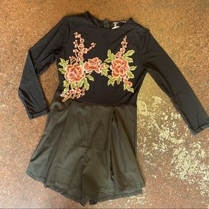 FEmbroidered Long-Sleeve Romper- UNWORN